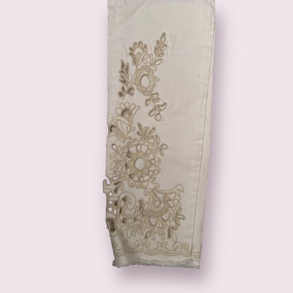 Free People Cutwork Cigarette Jeans in White - Picture 8 of 9